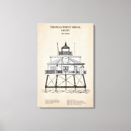 Thomas Point Shoal Lighthouse - Maryland - SBD Leinwanddruck