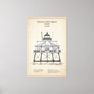 Thomas Point Shoal Lighthouse - Maryland - SBD Leinwanddruck
