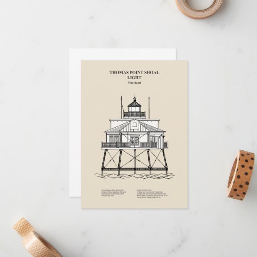Thomas Point Shoal Lighthouse - Maryland - SBD Mitteilungskarte (Vorderseite/Rückseite Beispiel)