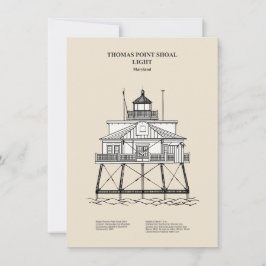 Thomas Point Shoal Lighthouse - Maryland - SBD Mitteilungskarte