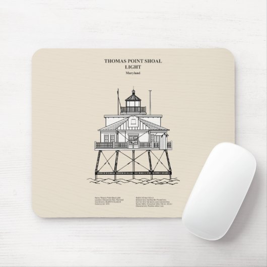 Thomas Point Shoal Lighthouse - Maryland - SBD Mousepad (Mit Mouse)
