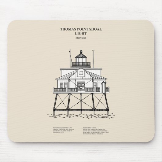 Thomas Point Shoal Lighthouse - Maryland - SBD Mousepad (Vorne)