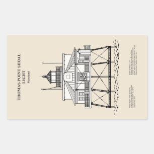 Thomas Point Shoal Lighthouse - Maryland - SBD Rechteckiger Aufkleber