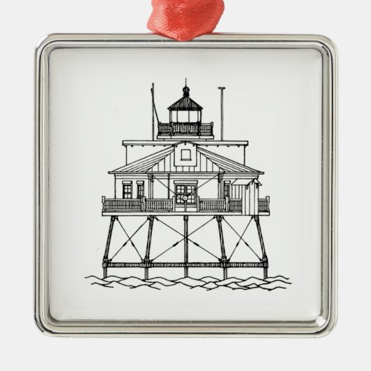 Thomas Point Shoal Lighthouse Ornament Aus Metall (Vorne)