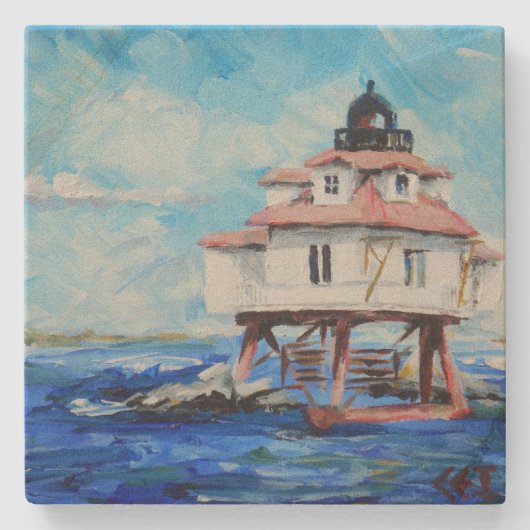 Thomas-Punkt-Leuchtturm Steinuntersetzer (Vorderseite)