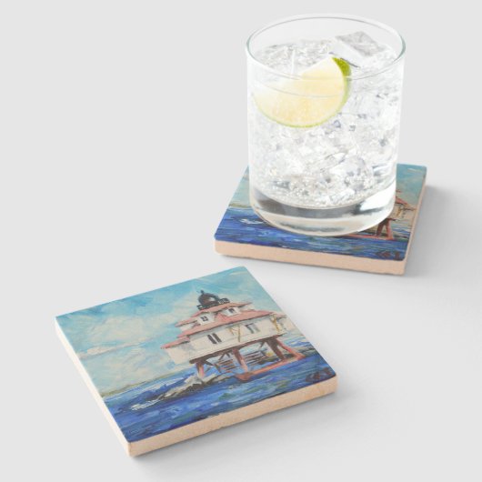 Thomas-Punkt-Leuchtturm Steinuntersetzer (Seitenansicht)