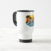 Thomas Retro-Sonnenuntergangs-Name-Design Reisebecher (Vorderseite Links)