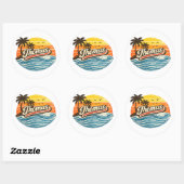 Thomas Retro-Sonnenuntergangs-Name-Design Runder Aufkleber (Blatt)