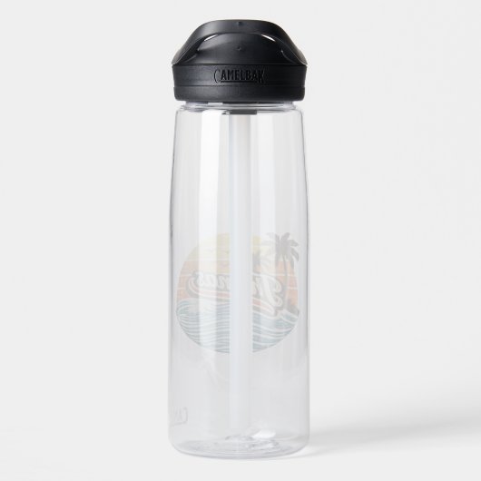 Thomas Retro Sunset Name Design Trinkflasche (Rückseite)