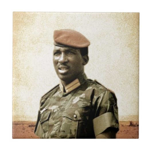 Thomas Sankara - Burkina Faso - afrikanischer Fliese (Vorderseite)