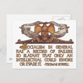 Thomas Sowell Zitat zum Sozialismus Postkarte (Vorne/Hinten)