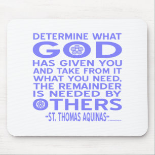 Thomas von Aquin Gott gegebene Hellblau Mousepad