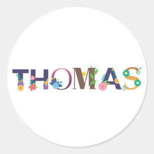 THOMAS Vorname Elegant bestickt Runder Aufkleber