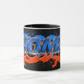 Thomas Vorname Name Graffiti blue orange Tasse (Zentrum)
