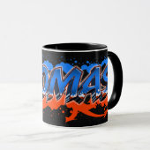 Thomas Vorname Name Graffiti blue orange Tasse (VorderseiteRechts)