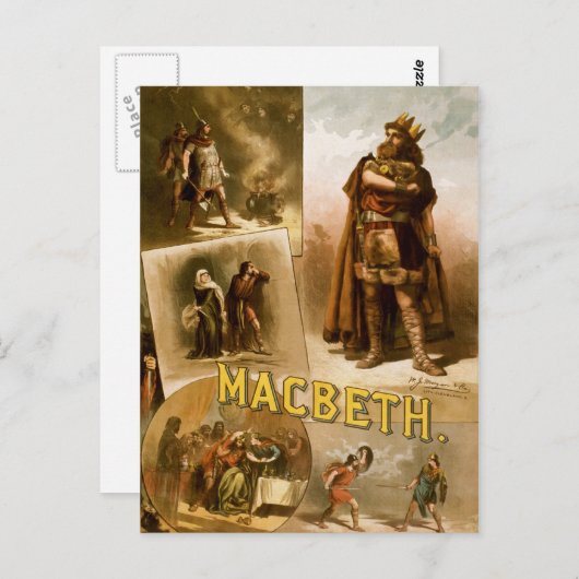 Thomas W. Keene in William Shakespeares MacBeth Postkarte (Vorne/Hinten)