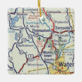 Thomaston CT Vintag Map Keramikornament (Vorderseite)