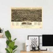 Thomasville Georgia 1885 Antike Panoramakarte Poster (Heimbüro)