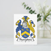 Thompkins Familienwappen Postkarte (Stehend Vorderseite)