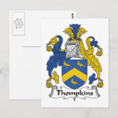 Thompkins Familienwappen Postkarte (Vorne/Hinten)
