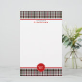 Thompson Clan Gray Formal Dress Tartan Monogram Briefpapier (Stehend Vorderseite)
