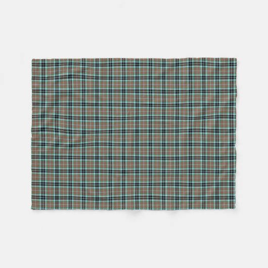 Thompson Clan Light Brown and Blue Jagd Tartan Fleecedecke (Vorderseite (Horizontal))