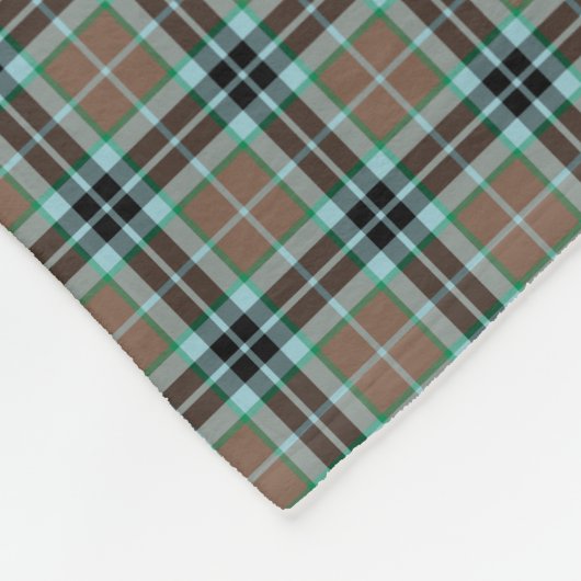 Thompson Clan Light Brown and Blue Jagd Tartan Fleecedecke (Ecke)
