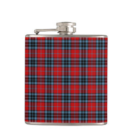 Thompson Clan Tartan Red and Blue Kariert Flachmann