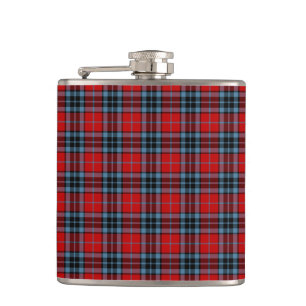 Thompson Clan Tartan Red and Blue Kariert Flachmann