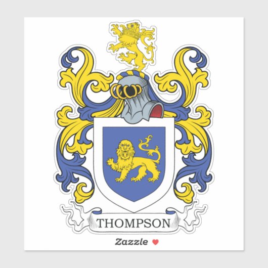 Thompson Familienwappen Aufkleber (Blatt)