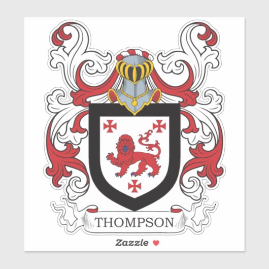Thompson Familienwappen Aufkleber (Blatt)