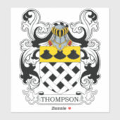 Thompson Familienwappen Aufkleber (Blatt)