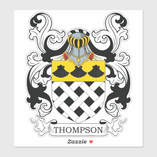 Thompson Familienwappen Aufkleber (Blatt)