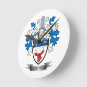 Thompson Familienwappen Coat of Arms Runde Wanduhr (Winkel)