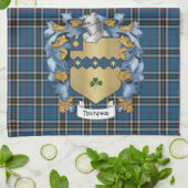 Thompson Familienwappen und Tartan (Irisch) Küchentuch (Gefaltet)