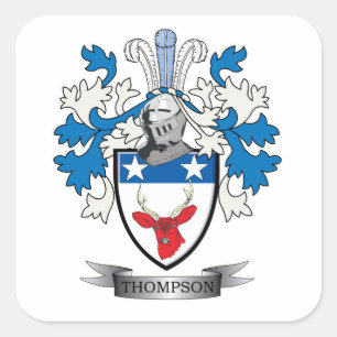 Thompson-Familienwappen-Wappen Quadratischer Aufkleber
