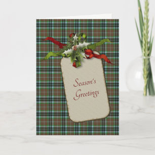 Thompson Hunting Ancient Tartan Weihnachtsfeier Feiertagskarte