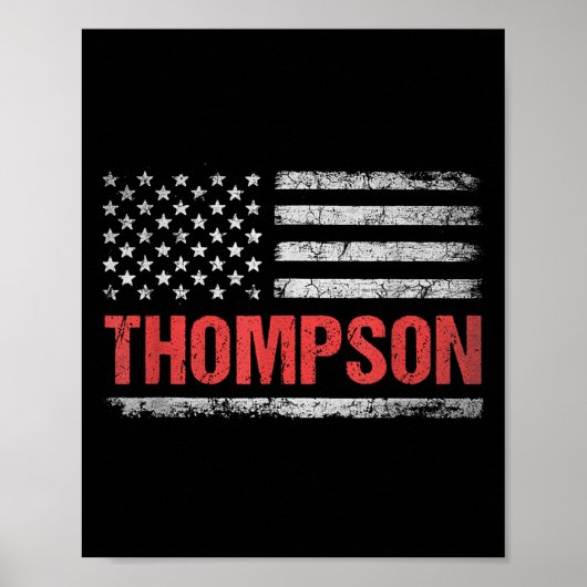 Thompson Name American Flag - Nachname von Thompso Poster (Vorne)