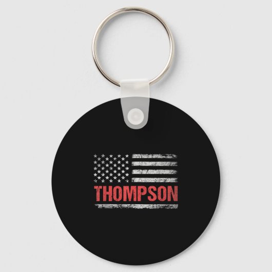 Thompson Name American Flag - Nachname von Thompso Schlüsselanhänger (Vorderseite)
