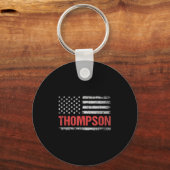Thompson Name American Flag - Nachname von Thompso Schlüsselanhänger (Vorderseite)