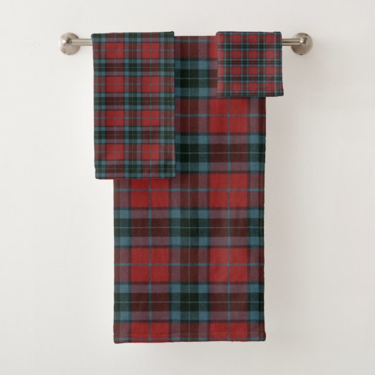 Thompson Red Modern Original Scottish Tartan Badhandtuch Set (Insitu)