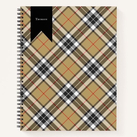 Thomson Camel Tartan Kariert Pattern Family Mode Notizblock (Vorderseite)