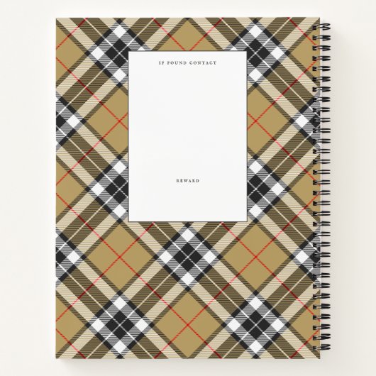 Thomson Camel Tartan Kariert Pattern Family Mode Notizblock (Rückseite)