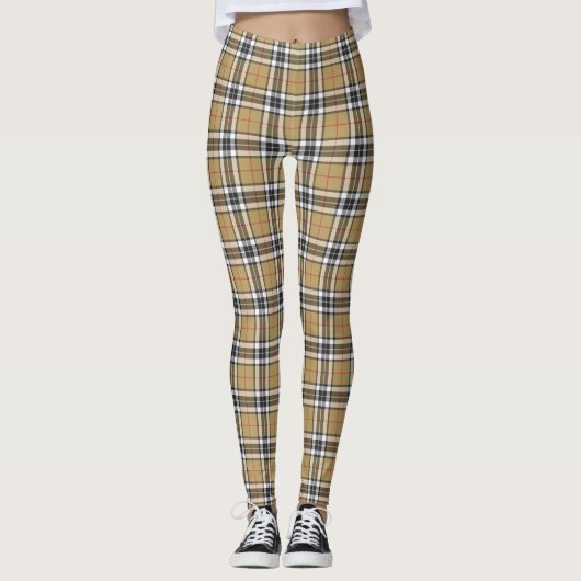 Thomson Camel Tartan Karierte Muster Familie Klein Leggings (Vorderseite)