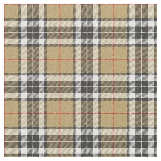 Thomson Camel Tartan Kariertes Muster Familienmode Stoff (Nahaufnahme)