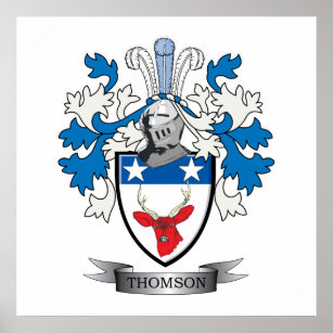 Thomson Family Crest Coat of Arms Poster