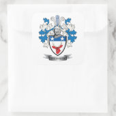 Thomson Family Crest Coat of Arms Quadratischer Aufkleber (Tasche)