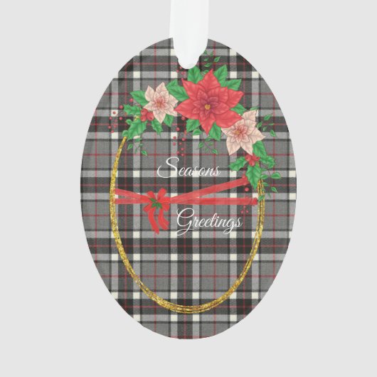 Thomson Gray Modern Tartan Christmas Ornament (Rückseite)