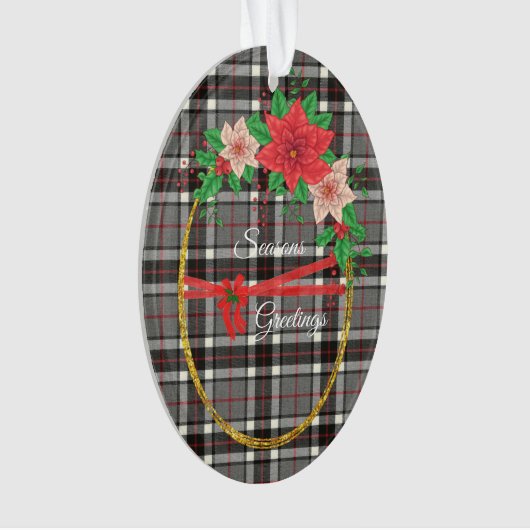 Thomson Gray Modern Tartan Christmas Ornament (Vorderseite)