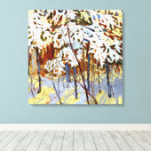 Thomson - schneebedeckte Bäume Leinwanddruck (Insitu (Holzboden))